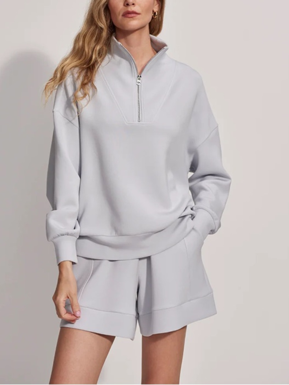 Varley | Women’s Hawley Half Zip Sweatshirt | Grey Dawn | Large